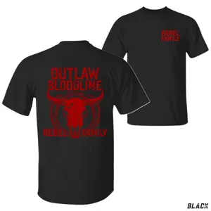 Outlaw Bloodline Rebel Family T-Shirt – Bold Red Skull Western Graphic Tee for Men & Women, Southern Country Style Shirt for Everyday Wear