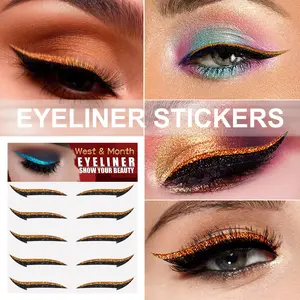 West&Month Six Pair Self-adhesive European and American Eye Shadow Sticker Double eyelid Sticker Stage Makeup Party Nightclub Cosmetic Eyeliner Lipliner