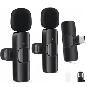 Wireless Microphone for Android/iPhone, Wireless Mic for iPhone 13 14 15 16 with Noise Reduction Chip, Mini Microphone for Recording Podcast YouTube, TikTok(2 Pack)