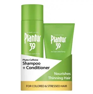 Plantur 39 Phyto-Caffeine Shampoo and Conditioner Set for Colored, Stressed Hair - 8.45 fl oz and 5.07 fl oz