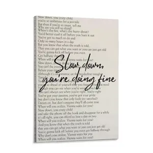 Vienna Lyrics Poster: Billy Joel Wall Art, Living Room Canvas Painting