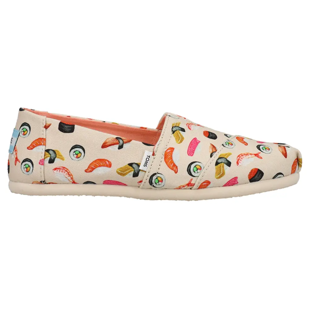 TOMS Womens Alpargata Slip On Flats Casual - Beige
