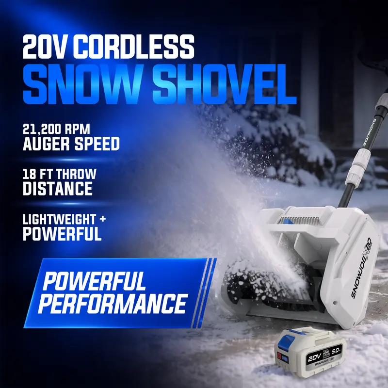 Snow Joe Cordless Shovel, 20V Battery Powered Snow Shovel Kit, Rechargeable Battery + Charger for Fast Driveway Clearing