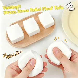Slow Rebound Squishy Soft Tofu Stress Relief Toy, Moldable Simulation Flour Tofu Fidget Squeeze Toy, Super Fun Decompression Vent Toy, Cute Sensory Stress Reducing Toy For Kids Adults, Toy & Hobby Category Play Toy