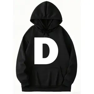 Stylish Letter D Initial Hoodie with Long Sleeves