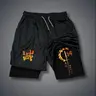 Demon Slayer Rengoku Kyoujurou 80s 90s summer men shorts for men jorts outfit men graphic shorts Double-layer sports shorts Comfortable short shorts summer
