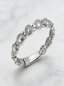 Hot-selling in Europe and America, fashionable silver round bracelet with diamonds
