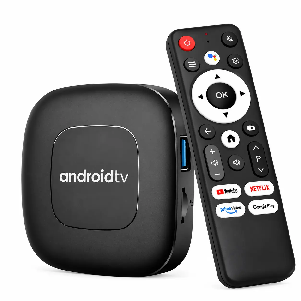 Mortal T1 Smart TV Box, Android Media Player with 4K HDMI Output, WiFi 6 Dual-Band, Bluetooth Voice Remote, 2GB RAM 16GB Storage