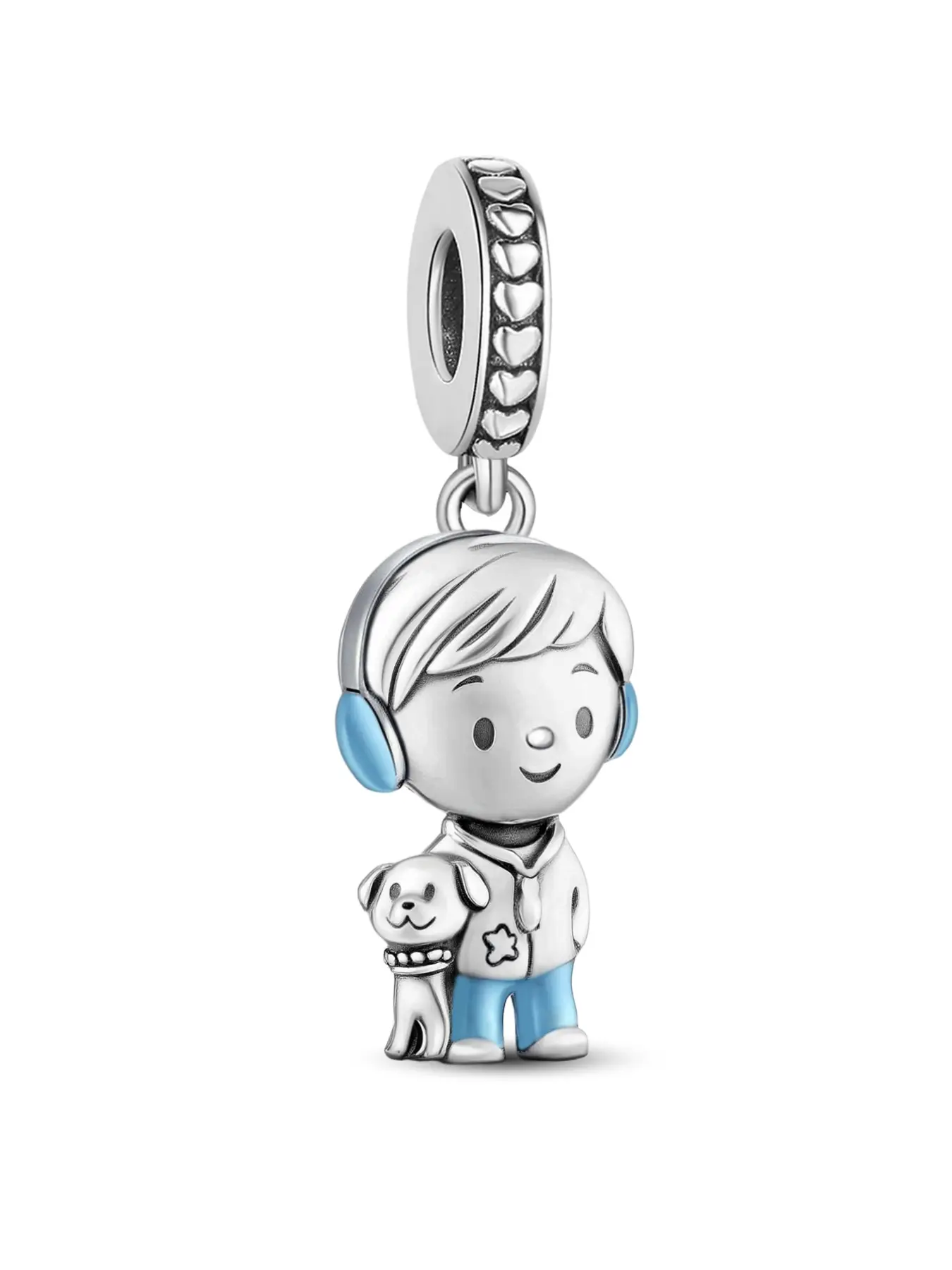 1Pc New Design Boys Puppy Charm Beaded Charm DIY Beading DIY Jewelry Making Kit for Bracelet Creative Craft Material Holiday Gift Pendant Women Birthday Gift Daily Wear Accessories Bangle Charms Beads Charms Accessories Animals Beads For Bracelets