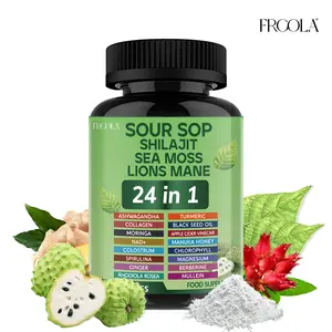 FRCOLA SOURSOP 24 IN 1 Supplements- Soursop, Shilajit, Sea Moss, Lion Mane All in One Diary supplement, Healthcare, Boost Immune, Vitamin