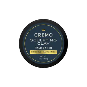 Cremo Premium Barber Grade Hair Styling Palo Santo (Reserve Collection) Sculpting Clay, High Hold, Matte Finsh, 4 Oz