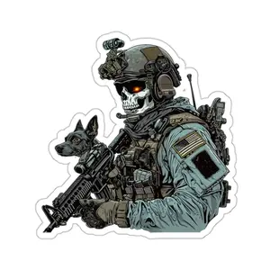 Tactical Skeleton sticker, Hard Hat Sticker, Laptop Water Bottle Decal Sticker
