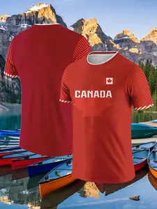 2026 Canada Theme Jersey Cuff stripe design Maple leaf print on chest High-stretch four-way stretch Breathable quick-dry fabric Ensures comfort and freedom of movement during sports