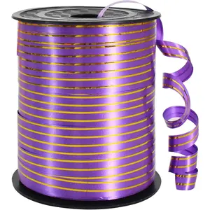 Curling Ribbon-Purple Gold Balloon Curling Ribbons-250 Yards Balloon String for DIY Decor,Gift Wrapping,Ribbons and Bows for Christmas New Year Birthday Gifts Graduation Supplies