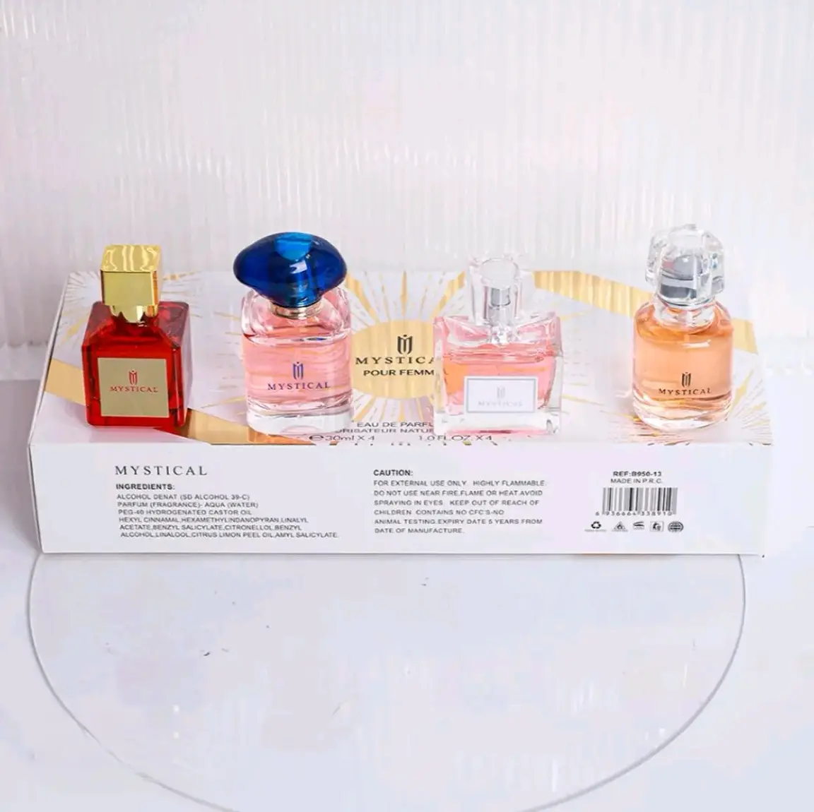 MYSTICAL Women's perfume set - 30ml*4 - Floral and fruity scent fragrance - With the Flower , Fruit & Musk - For daily use or gift, Valentine's Day -Portable & Easy to Carry - pheromone perfume - ok perfume