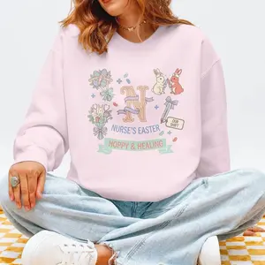 Nurse Easter Sweatshirt, Happy Easter Shirt, Funny Nurse Shirt, Bunny Shirts, Gift for Nurse, Easter Bunny Sweatshirt F
