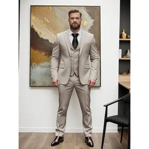 Plus Size - 3pcs Men'S Suit Blazer Vest Pants Lapel Collar Two Button Flap Pockets for Business Occasion Job Interview Commuting Or Daily Wear Men Elegant Attire, PLUS SIZE