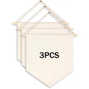 1/3/10Pcs Blank Wall Canvas Banners Decorative DIY Wall Decor for Baby Shower Wedding Graduation Classroom Decor