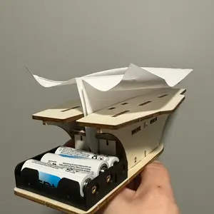 Electric Paper Airplane Launcher,Powerful.DIY Aircraft Launcher Kit,Wooden Flight Launcher Shooter Educational Toy.Paint The Airplane Launder Any Design You Like.