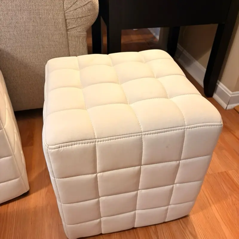2 White Ottomans Pouf $160