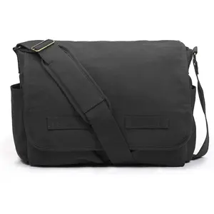 Classic  Messenger Bag -  Heavyweight Cotton Canvas  Bag with Upgraded Features