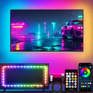 LED Lights for TV Backlight, 16.4ft RGB LED Light for 45-75 Inch TVs,  Sync  APP/RF Remote Control Strip Lights USB  for Bedroom/Gaming