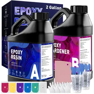 Epoxy  2 Gallon Epoxy  Kit,  Clear, No Yellowing, Bubble Free, Self-Leveling Coating & Casting  for Art Crafts  Making Molds Table Top-1 gal x 2