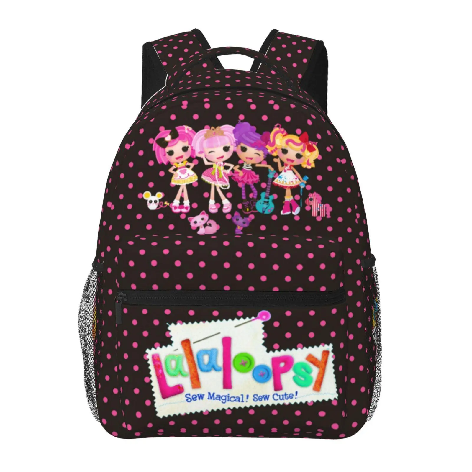 Lalaloopsy Student Backpack We're Lalaloopsy Netflix Kids Bookbag MGA Lalaloopsy Functional Back to School Bag for Boys Girls Daily School Use