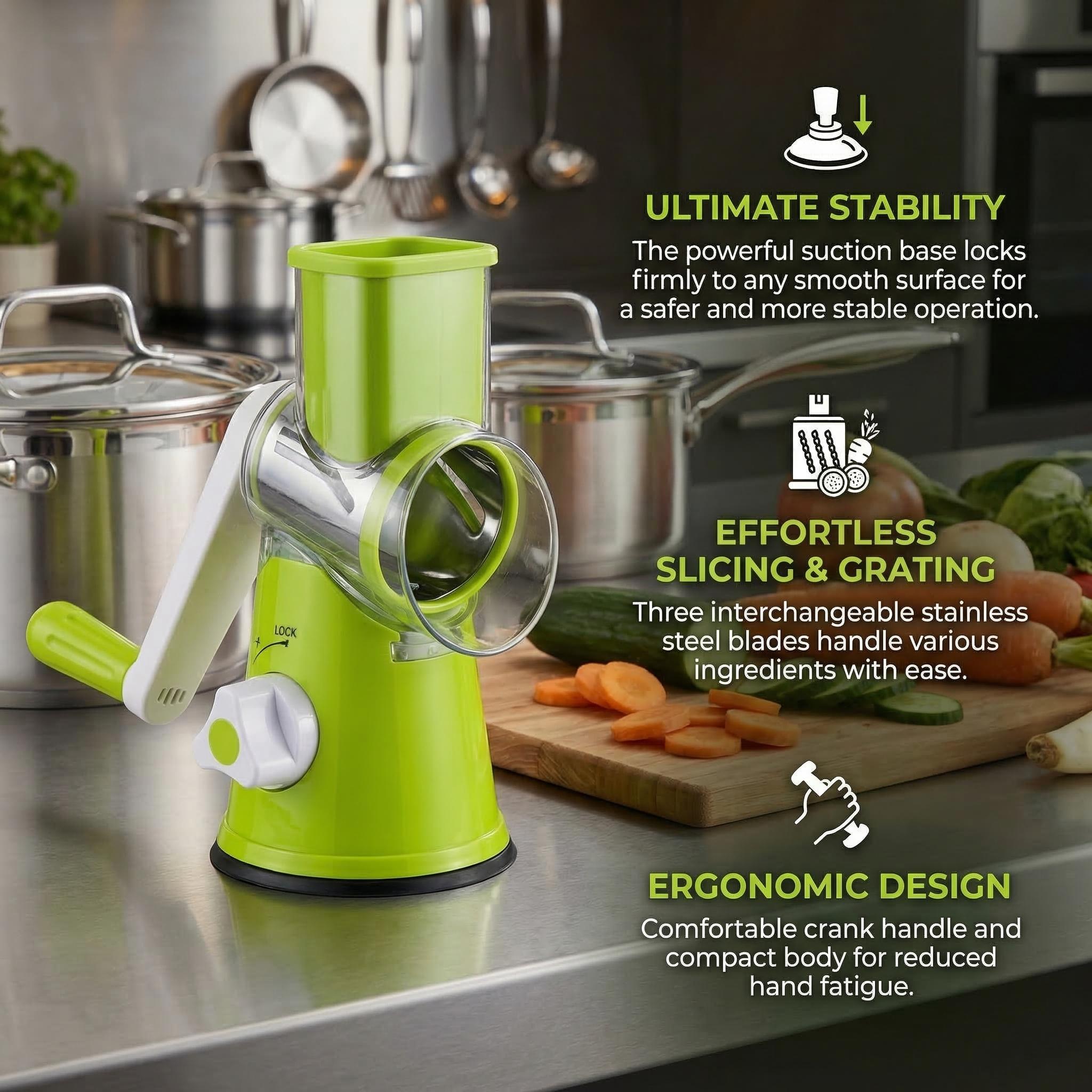 Multifunctional Peeler - Green Design with Multiple Attachments for Efficient Food Preparation