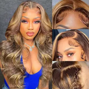 [Wig Clearance Sale] PerisModa 13x4 Lace Frontal Wig Body Wave 200% Density P4/27 Honey Brown Highlighted Wig 100% Human Hair
