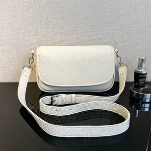 1pc Women's Lychee Grain Soft Leather Crossbody Shoulder Underarm Bag, Scratch-Resistant & Wear-Resistant, Multi-Compartment Storage with Adjustable Shoulder Strap, Premium Unique Design Solid Color Versatile Casual Fashion Bag for Urban Women, Commute Wo