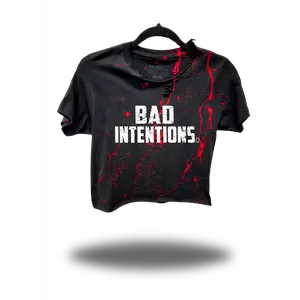 BAD INTENTIONS - BLOOD ROAD RASH BLACK CROP TOP