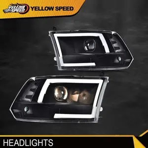 LED DRL Projector Headlights Black Fit For 2009-2018 Dodge Ram 1500 2500 3500