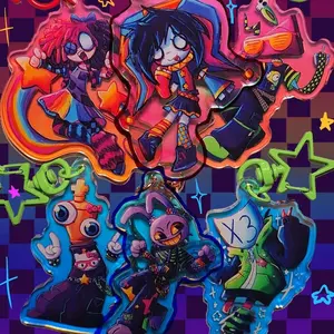 Scene-ish TADC Holographic keychains!!! Pomni, Jax, Ragatha, Kinger, Zooble, and Gangle