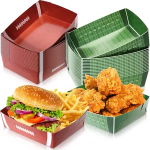 36 Pack Football Party Favors Large Football Plates 5lb Paper Serving Trays Nachos Food Boats Disposable Bowls for Tailgate Birthday Party Decorations