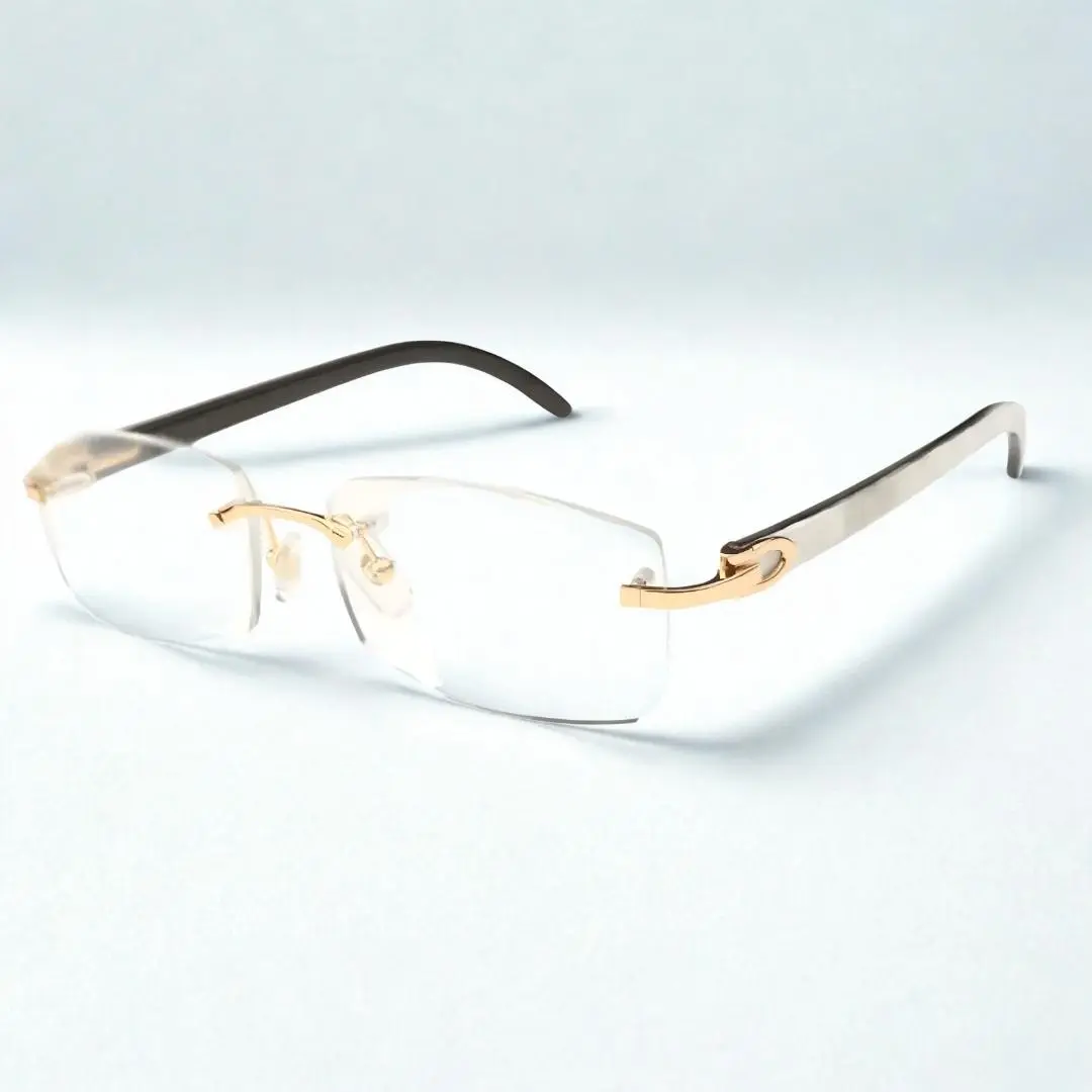 White Textured Buffs Clear Lens Sunglasses