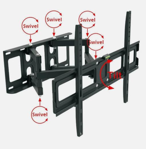 Articulating Full Motion TV Wall Mount Swivel Tilt For 32 42 47 50 55 60 65 70"