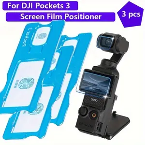 3pcs 9H Hardness Tempered Glass Screen Film for DJI/Osmo Pocket 3 with Alignment Stickers HD Scratch Resistant Guard