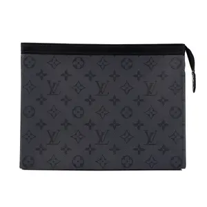 Pre-owned Louis Vuitton Coated Canvas Small Leather Goods LV Pochette Voyage	Monogram Eclipse L26012380