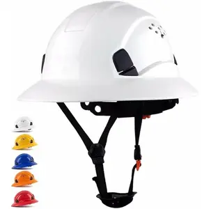 Hard Hat Full Brim Hard Hats for Men Women Hardhats Construction OSHA Approved, Cascos De Construccion 6 Point Adjustable Ratchet ABS Vented Safety Helmet
