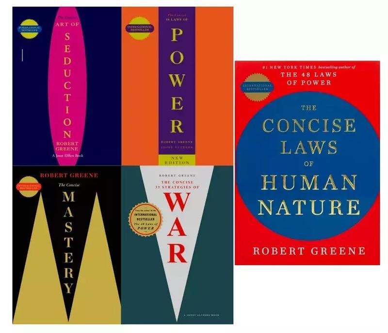 Robert Greene 5-Book Set (CONCISE EDITIONS) – Exact Copy Set | 48 Laws of Power, Art of Seduction, Mastery & More (Smaller Version)