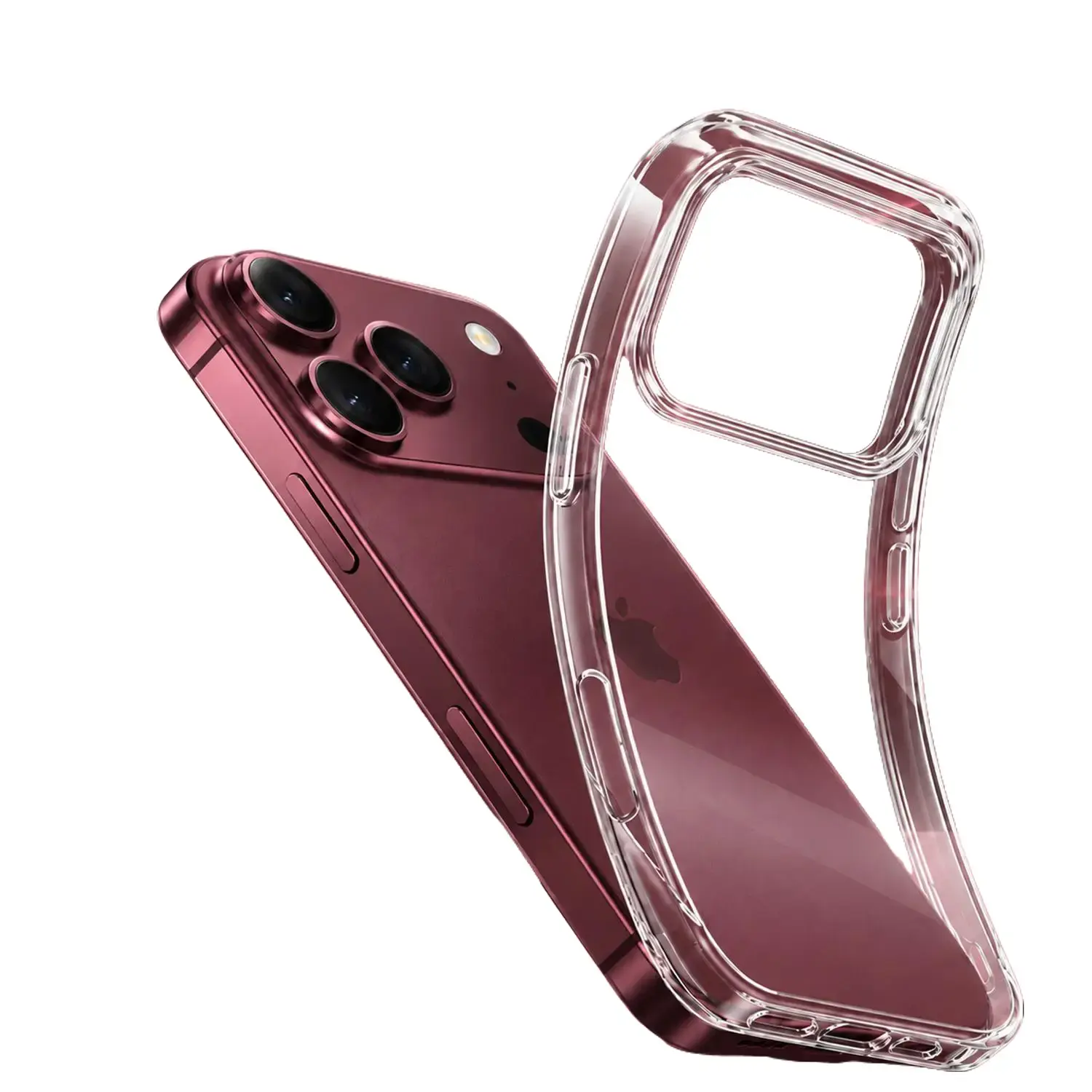 Transparent Soft TPU Phone Case for iPhone 18 Pro Max, 18 Pro, 17 Pro Max, 17 Pro, 17, 16, 15, 14, 13, 12, Slim Shockproof Clear Protective Cover