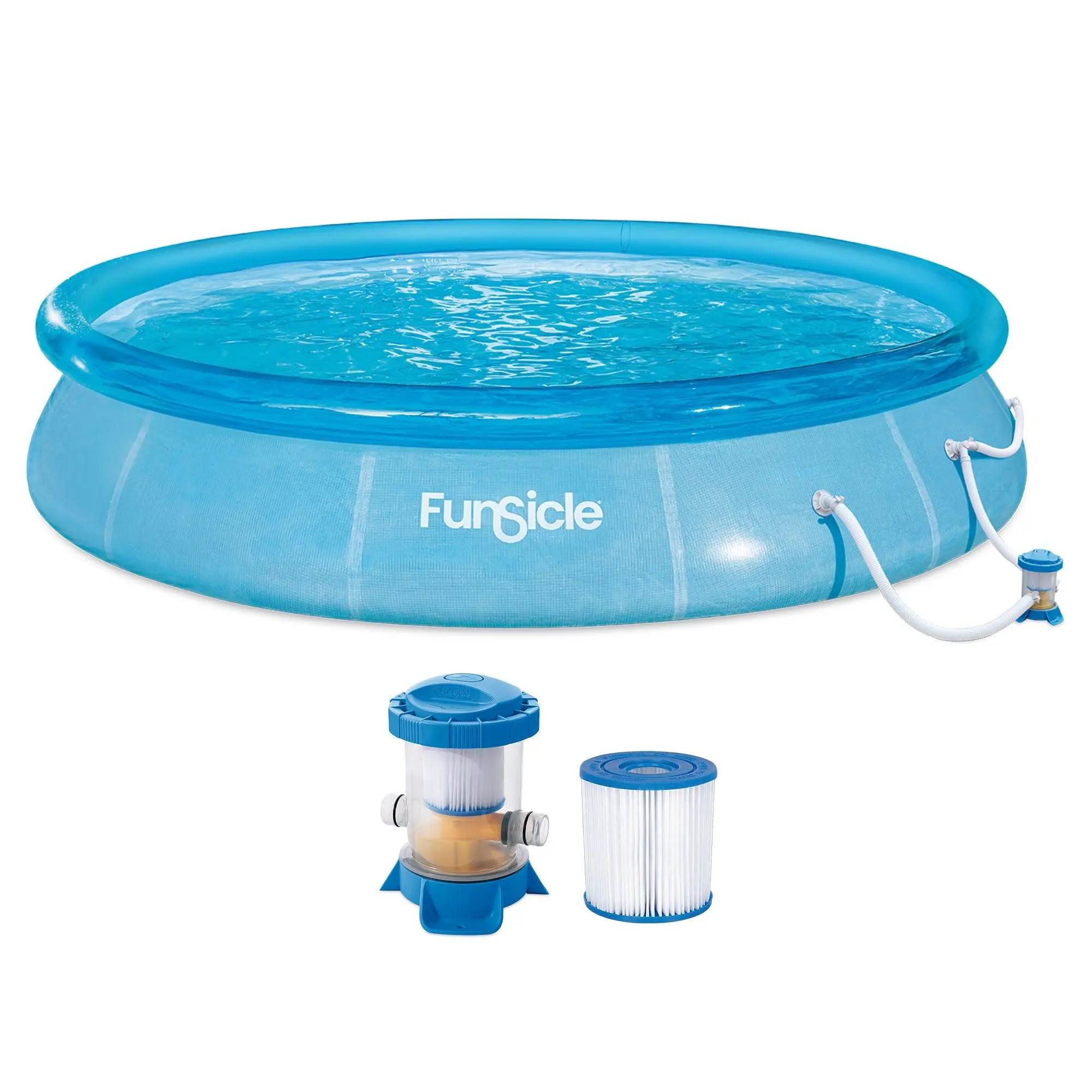 Funsicle 12'x30" Sea-Thru QuickSet Inflatable Ring Top Outdoor Above Ground Pool Funsicle 12'x30" Sea-Thru QuickSet Inflatable Ring Top Outdoor Above Ground Pool