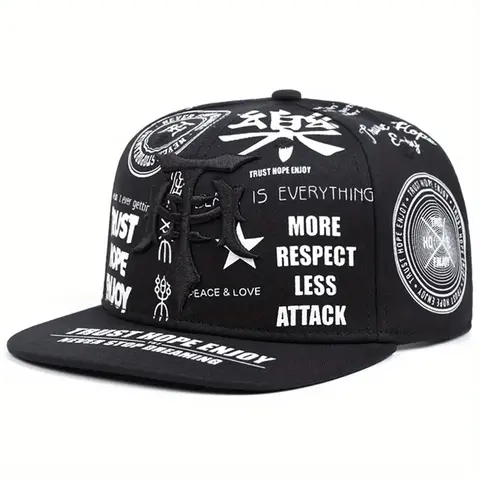 2025 Personalized Creative New Flat brimmed Hat Dagger Graffiti Music Embroidery Men's Trendy Street Hip Hop Hat Street Dance Skateboard Hat Women's Outdoor Leisure Sports Sunshade Hat Daily Commuting Wear Decorative Baseball Hat Graphic Hat