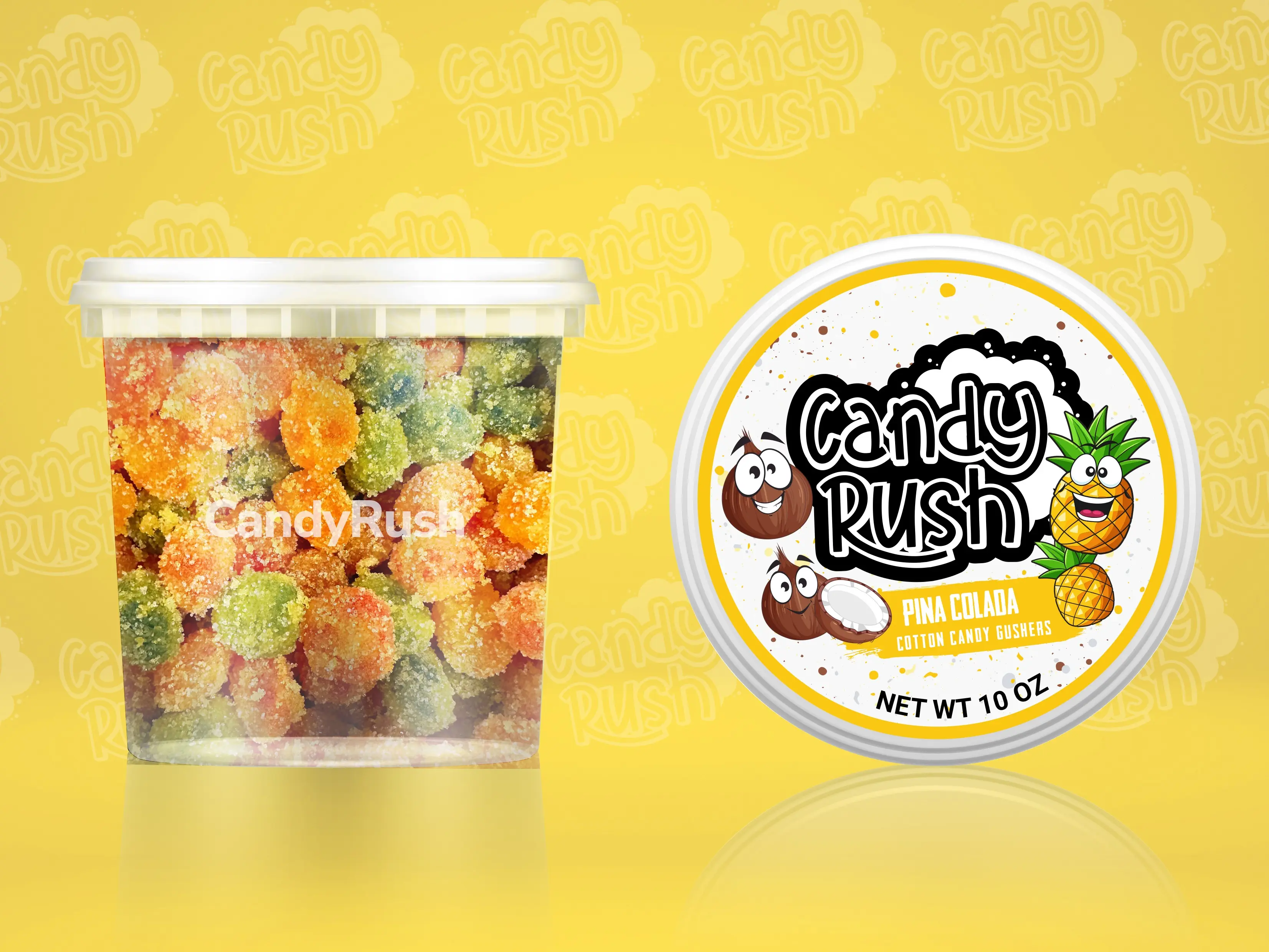 Pina Colada Cotton Candy Gushers - Delicious Chewy Snack Pina Colada Cotton Candy Gushers - Delicious Chewy Snack