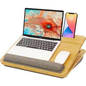 Lap Desk Laptop Desk Tray with Cushion, Laptop Lap Pad Bed Tray Adjustable Angle Portable,for  Office, Sofa, Bed, Couch and . Cushioned laptopTable Tray