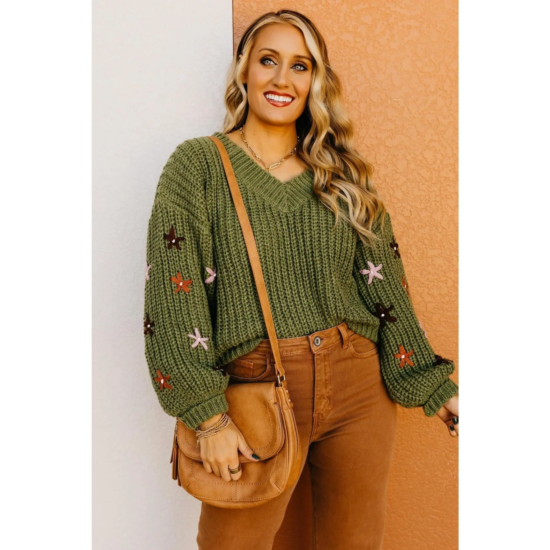 The Dario Floral Embroidered Chunky Knit Sweater
