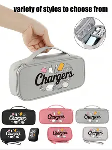 Portable Electronics, Multi-Layer Digital Storage Travel Organizer Pouch, Zipper Closure, Ideal for Business Travellers, Students, Tech Lovers