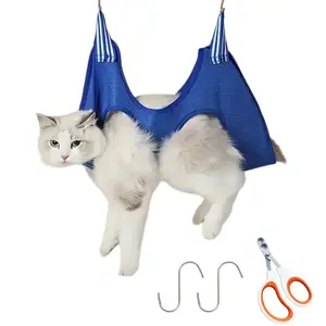 Pet Grooming Kit for Cats and Dogs, Includes Hammock, Nail Clippers, Restraint Bag, Bathing Bag, Comb, Nail Trimmer, No Battery Needed, Grooming Supplies