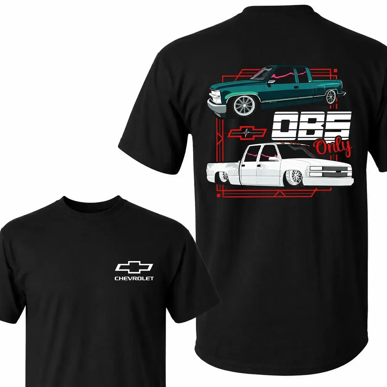 Vintage Chevy OBS Only Truck Graphic Tee | Retro Chevrolet Lowered Pickup T-ShirtSunset Valley Store1